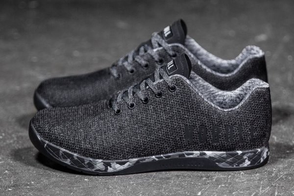 Chaussures de Sport Nobull Heather Granite Trainer Homme Noir Grise | G1VFYM5ET