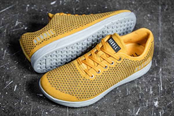 Chaussures de Sport Nobull Vintage Daim Trainer Homme Jaune | OUF7MXEYB