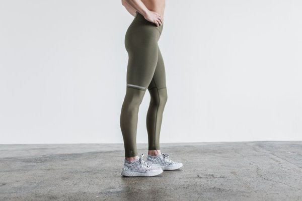 Collant Nobull Pace Tight Femme Vert | AUF79HOWM