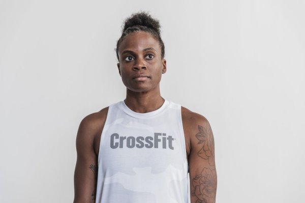 Debardeur Nobull Crossfit® High-neck Tank Femme Camouflage Blanche Camouflage | A6U1I5M0A