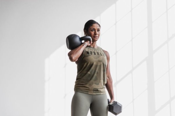 Debardeur Nobull High-neck Tank Femme Camouflage Vert Camouflage | ES63KFKIL