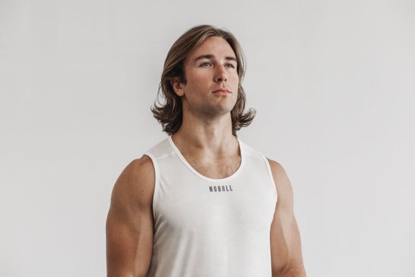 Debardeur Nobull Legere Textured Tank Homme Camouflage Blanche Camouflage | LMUKQDQ20