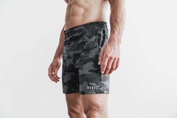 Shorts Nobull Legere Knit Corta 7" Homme Camouflage Grise Camouflage | AWL7H1A08
