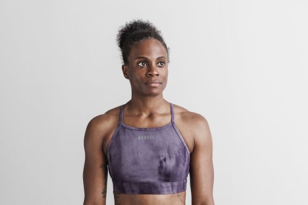 Soutien Gorge Sport Nobull High-neck Sports Bra Femme Violette | DVB4D8T8U