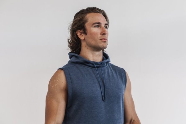 Sweat À Capuche Nobull Microplush Sans Manches Hoodie Homme Grise Foncé | 8TC03RPQD