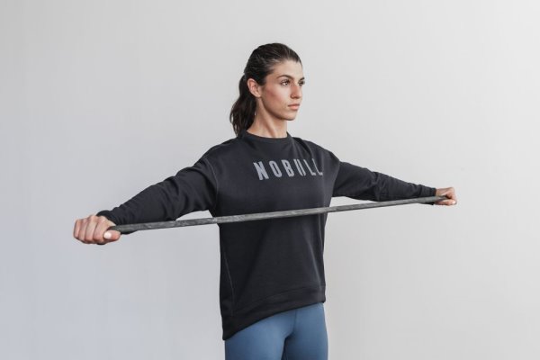 Sweats Nobull Crew Sweatshirt Femme Noir | PES643JHY