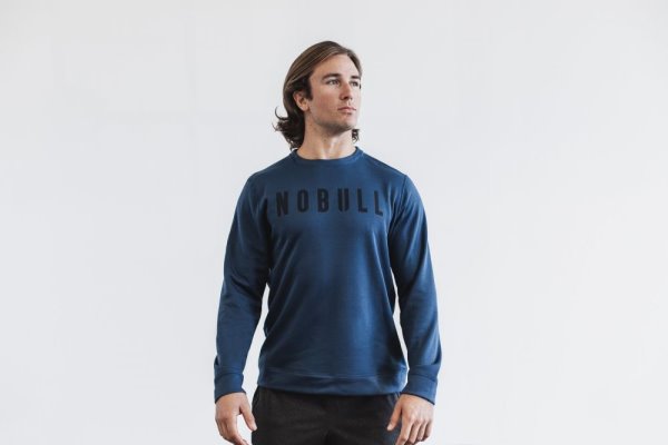 Sweats Nobull Crew Sweatshirt Homme Bleu Marine | 6L5P78MI7