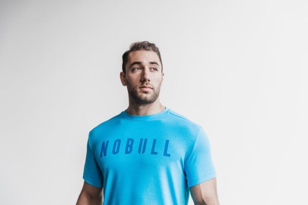 T Chemises Nobull Tee Homme Bleu | GFJR2RZ4H