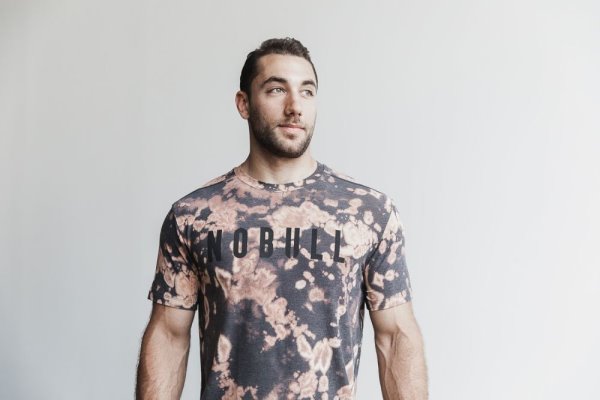 T Chemises Nobull Tie-dye Tee Homme Marron Noir | 5GV0ZV30A