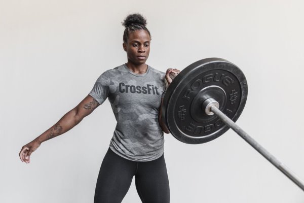 T Shirt Running Nobull Crossfit® Tee Femme Camouflage Grise Camouflage | J64WTFB6C