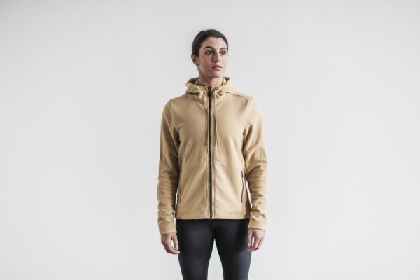 Vestes Nobull Arctic Zip-up Jacket Femme Beige | WHB48F7LB