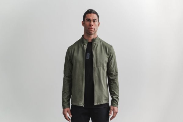 Vestes Nobull Twill Zip-up Jacket Homme Vert | VB9ME20D3
